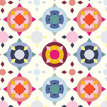 Flat colorful geometric pattern design Illustrazione stock