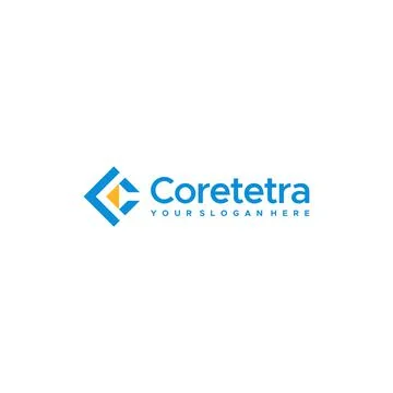 Flat colorful initial C CORETETRA logo design Stock Illustration