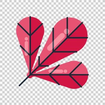 Flat colorful leaf shape design asset element Stock Illustration