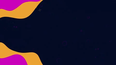 Flat Colorful Memphis Waves Fluid Flat Shapes Stock Footage 201998098