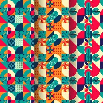 Flat colorful mosaic abstract pattern Illustrazione stock