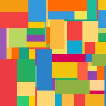 Flat colorful pattern with chaotic rectangles 库存插图