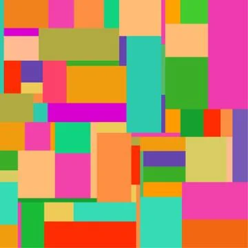 Flat colorful pattern with chaotic rectangles Illustrazione stock