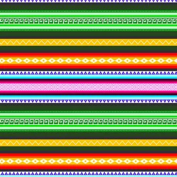 Flat colorful peruvian pattern Stock Illustration
