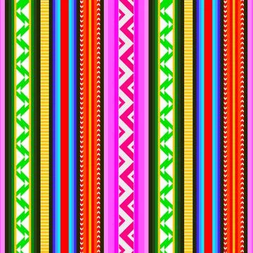 Flat colorful peruvian pattern Stock Illustration