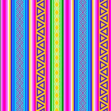 Flat colorful peruvian pattern 库存插图