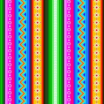 Flat colorful peruvian pattern Stock Illustration