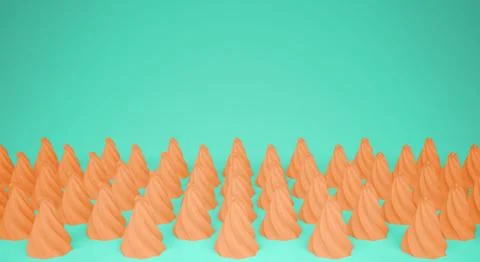 Flat colorful pop art composition with orange party cupcakes, bakery goodies, Stock Illustration