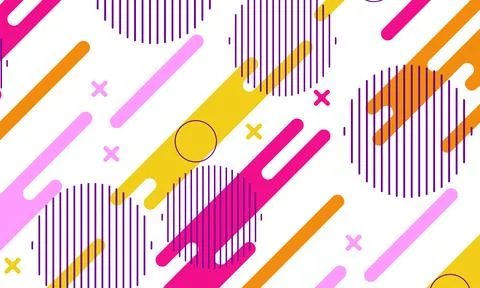 Flat colorful rounded shape background. Illustrazione stock