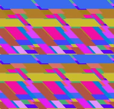 Flat colorful seamless pattern with skewed rectangles Illustrazione stock