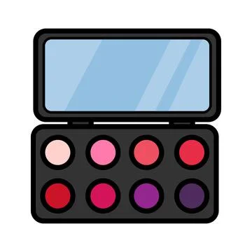 Flat colorfull icon is a simple linear glamorous cosmetics rectangular powder 库存插图