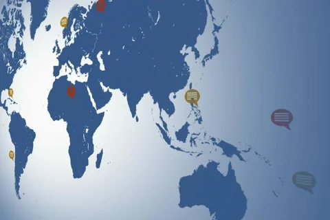 Flat colors - map moving from left to ri... | Stock Video | Pond5