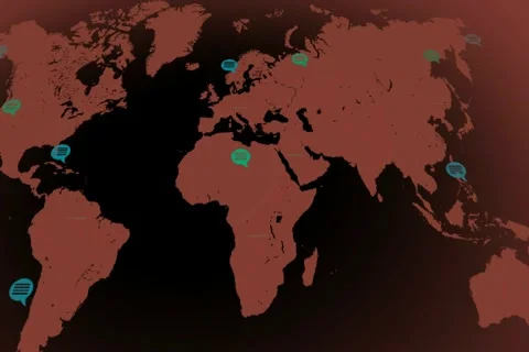 Flat colors - map moving from left to ri... | Stock Video | Pond5