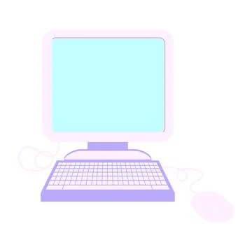 Flat colour illustration of a computer error in bright neon color Illustrazione stock