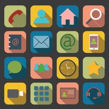 Flat communication icons Stock Illustration