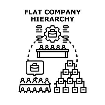 Flat company hierarchy representing modern organizational structure Stock Illustration