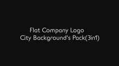 Flat Company Logo City Background's Pack(3in1) Stock After Effects