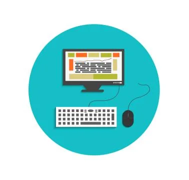 Flat computer Stock Illustration