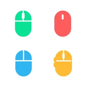 Flat Computer Mouse Icon Symbol Vector Illustration Illustrazione stock