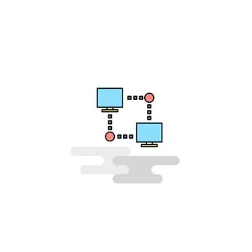 Flat Computer networks Icon. Vector Stock Illustration