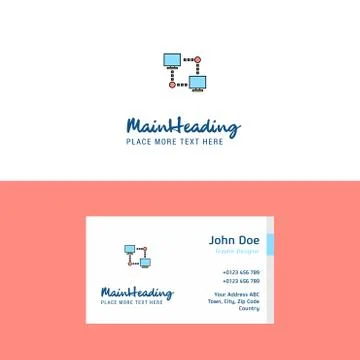 Flat Computer networks Logo and Visiting Card Template. Busienss Concept Logo Stock Illustration