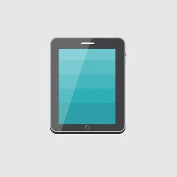 Flat Computer Tablet Concept Vector Illustration 스톡 일러스트