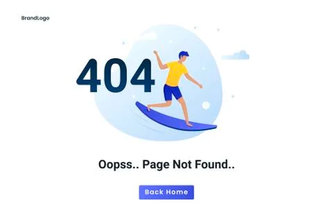 Flat concept 404 error page not found Stock Illustration