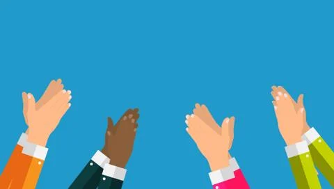 Flat. Concept of success Applause. Hands clapping. Vector Illustration Stock Illustration