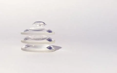 Flat-convex lenses optical system, collected to the tower and small double-.. Foto stock