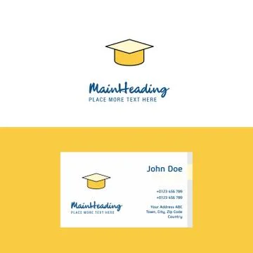Flat Convocation cap Logo and Visiting Card Template. Busienss Concept Logo D Illustrazione stock
