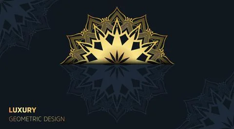 Flat cool gradient luxury color mandala art background template Stock Illustration
