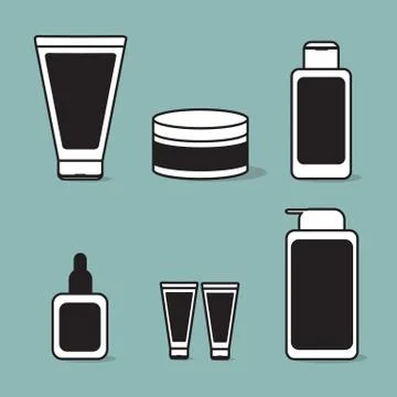 Flat cosmetic packaging for creams. Stock Illustration