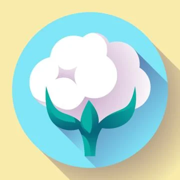 Flat Cotton icon vector Stock Illustration