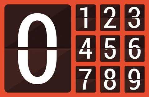 Flat countdown number Stock Illustration