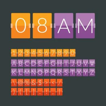 Flat countdown timer Stock Illustration