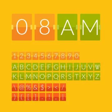 Flat countdown timer Stock Illustration