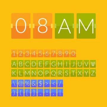 Flat countdown timer Stock Illustration