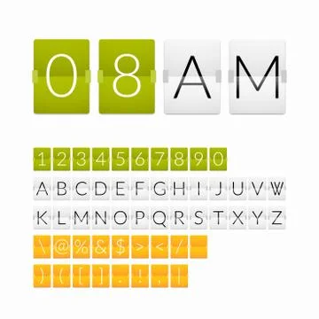 Flat countdown timer, white paper style Stock Illustration