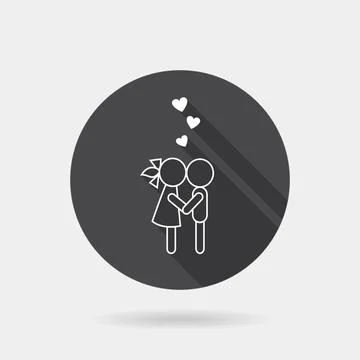 Flat couple icon Flat couple icon with long shadow.Vector sign Copyright: ... Stock Photos
