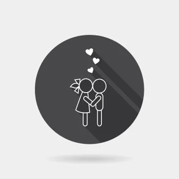 Flat couple icon Stock Illustration