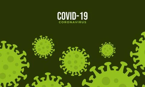 Flat covid-19 background . green corona virus background design Stock Illustration