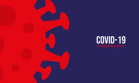 Flat covid background design , red corona virus background illustration desig Stock Illustration