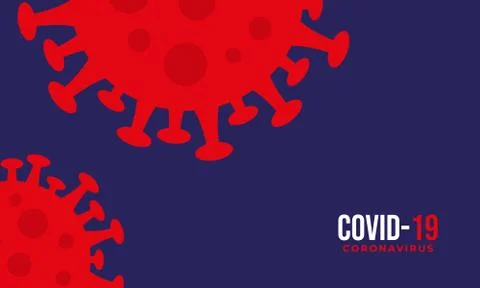 Flat covid background design , red corona virus background illustration desig Stock Illustration