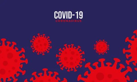 Flat covid background design , red corona virus background illustration desig Stock Illustration