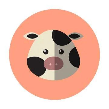 Flat cow icon. Vector illustration Stock Illustration