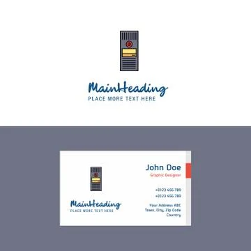 Flat CPU Logo and Visiting Card Template. Busienss Concept Logo Design 스톡 일러스트