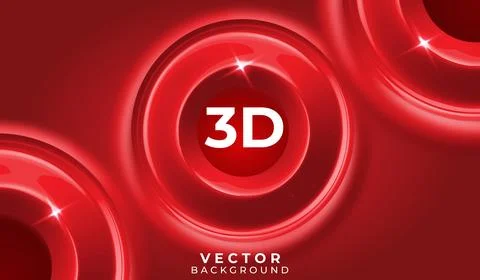 Flat creative 3d style gradient red color with light effect background design Stock Illustration