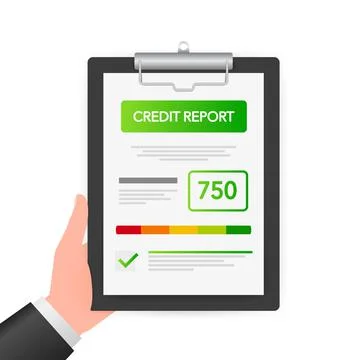 Flat credit report for report design. Credit card icon. Vector icon. Vector Stock Illustration