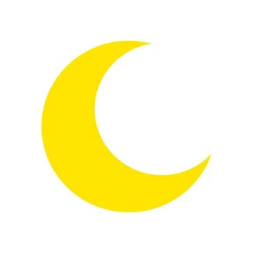 Flat Crescent Half Moon Icon Vector Stock Illustration