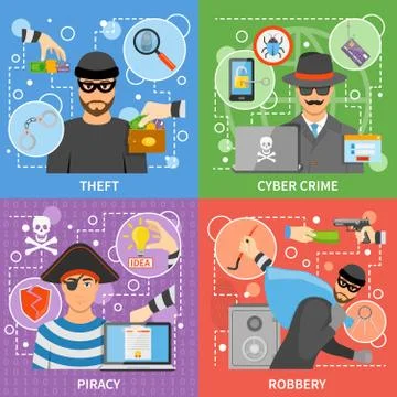 Flat Crime Concept Illustrazione stock